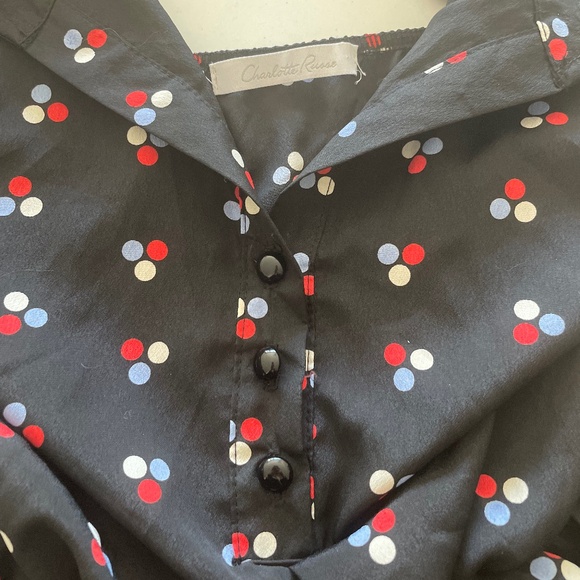 Charlotte Russe | NWT Made in USA Halter V-Neck Floral Mini Dress with Belt, S - Picture 10 of 15